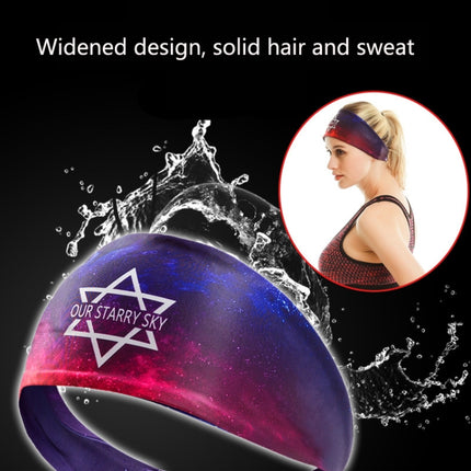 2 PCS Sports Fitness Antiperspirant Headband Sweat-Absorbent Headband Sweatband(Starry Sky)-garmade.com