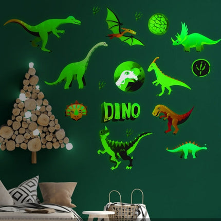 2 Packs AFG3353 4 Hours Luminous Dinosaur Wall Sticker, Specification: 21x29cm-garmade.com