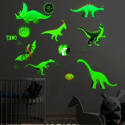 2 Packs AFG3353 4 Hours Luminous Dinosaur Wall Sticker, Specification: 21x29cm-garmade.com