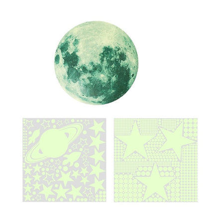 2 Packs AFG3387 Moon Star Spaceship Luminous Wall Sticker, Specification: 1788PCS Green-garmade.com