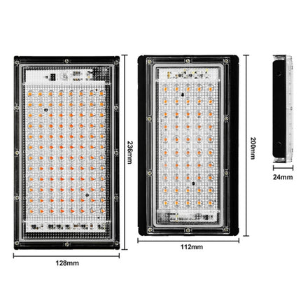 LED Plant Light Full Spectroscopy Waterproof Growth Lamp Seedlings Vegetable Filling Lamp, Power: AU Plug 96 Beads 100W(Pink Light)-garmade.com