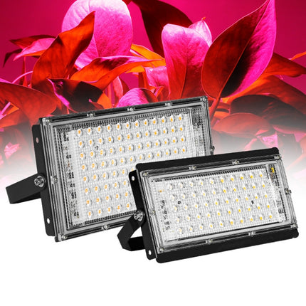 LED Plant Light Full Spectroscopy Waterproof Growth Lamp Seedlings Vegetable Filling Lamp, Power: Three-wire Access 96 Beads 100W(Pink Light)-garmade.com