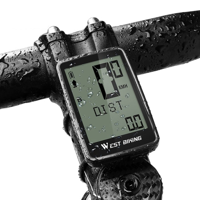 WEST BIKING Mountain Road Bike Five Language Code Table USB Riding Wireless Code Table Speedometer(Black)-garmade.com