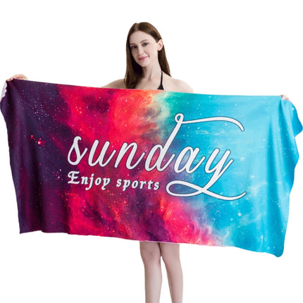 Sports Fitness Swimming Bath Towel Printed Double-Sided Velvet Absorbent Quick-Drying Beach Towel, Size: 156x81cm (Quick Dry Flamingo Green)-garmade.com