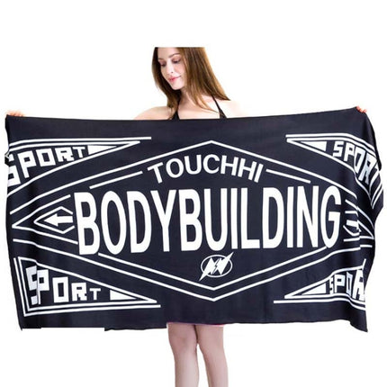 Sports Fitness Swimming Bath Towel Printed Double-Sided Velvet Absorbent Quick-Drying Beach Towel, Size: 155x80cm (Soft Lightning)-garmade.com