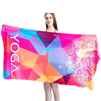 Sports Fitness Swimming Bath Towel Printed Double-Sided Velvet Absorbent Quick-Drying Beach Towel, Size: 155x80cm (Soft Vientiane)-garmade.com