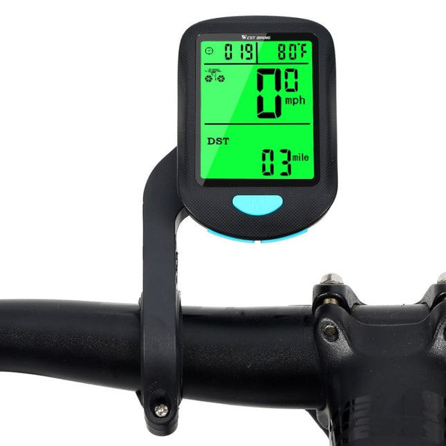 WEST BIKING Mountain Road Bike Wireless Code Meter Multi-Function Interface Riding Speedometer(Black)-garmade.com