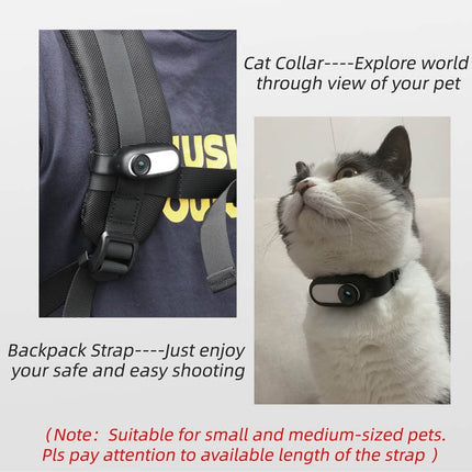 Sunnylife IST-Q9335 Camera Strap Silicone Protective Cover Wristband Palm Backpack Bicycle Strap Cat Collar For Insta360 GO2(Black)-garmade.com