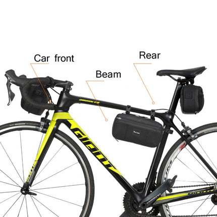 WEST BIKING 3L Bicycle Front Beam/Saddle Tail Bag Riding Diagonal Belt Bag(Black)-garmade.com