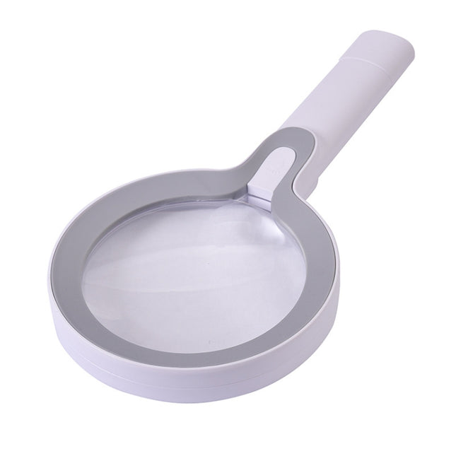 XT-8013 With 29 LED Lights 3 Gelling Touch Switch Magnifier 2 Times / 13 Times Hand-Held Magnifying Glass(White+Gray)-garmade.com