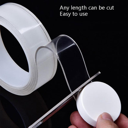 2mm x 3cm x 3m Transparent Double-Sided Adhesive Nanotic Tape Water Washing Non-Trace Tape-garmade.com
