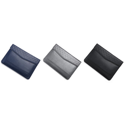 Horizontal Embossed Notebook Liner Bag Ultra-Thin Magnetic Holster, Applicable Model: 11 -12 inch(Dark Blue)-garmade.com