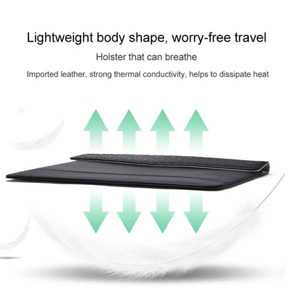 Horizontal Embossed Notebook Liner Bag Ultra-Thin Magnetic Holster, Applicable Model: 11 -12 inch(Dark Blue)-garmade.com