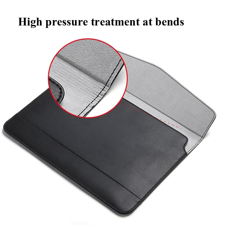 Horizontal Embossed Notebook Liner Bag Ultra-Thin Magnetic Holster, Applicable Model: 14-15 inch(Dark Blue)-garmade.com