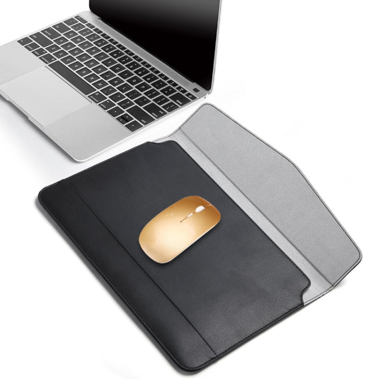 Horizontal Embossed Notebook Liner Bag Ultra-Thin Magnetic Holster, Applicable Model: 14-15 inch(Dark Blue)-garmade.com