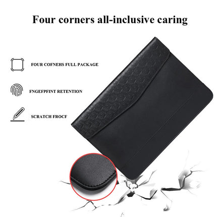 Horizontal Embossed Notebook Liner Bag Ultra-Thin Magnetic Holster, Applicable Model: 13 inch( Black)-garmade.com