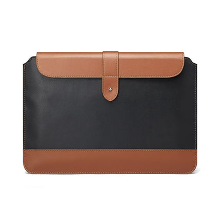 Horizontal Microfiber Color Matching Notebook Liner Bag, Style: Liner Bag (Black + Brown), Applicable Model: 13 -14 Inch-garmade.com