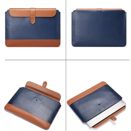 Horizontal Microfiber Color Matching Notebook Liner Bag, Style: Liner Bag (Blue + Brown), Applicable Model: 11 -12 Inch-garmade.com