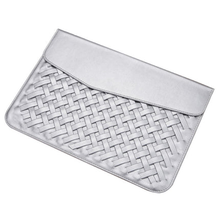 Hand-Woven Computer Bag Notebook Liner Bag, Applicable Model: 11 inch (A1370 / 1465)(Silver)-garmade.com