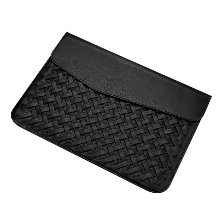 Hand-Woven Computer Bag Notebook Liner Bag, Applicable Model: 15 inch (A1707 / 1990/1398/2141)(Black)-garmade.com