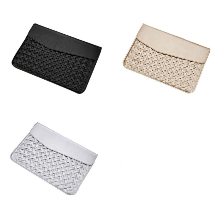 Hand-Woven Computer Bag Notebook Liner Bag, Applicable Model: 15 inch (A1707 / 1990/1398/2141)(Black)-garmade.com