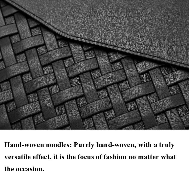 Hand-Woven Computer Bag Notebook Liner Bag, Applicable Model: 15 inch (A1707 / 1990/1398/2141)(Black)-garmade.com