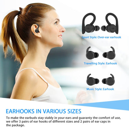 BE1032 Ear-mounted Waterproof Sports TWS Wireless Bluetooth Earphone(Black)-garmade.com