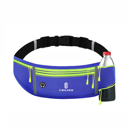 CWILKES MF-008 Outdoor Sports Fitness Waterproof Waist Bag Phone Pocket, Style: With Water Bottle Bag(Blue)-garmade.com