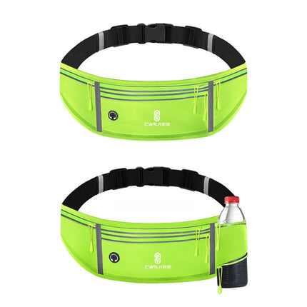 CWILKES MF-008 Outdoor Sports Fitness Waterproof Waist Bag Phone Pocket, Style: With Water Bottle Bag(Fluorescent Green)-garmade.com