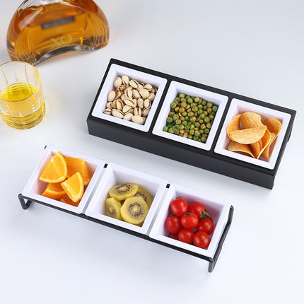 Stainless Steel Bar Plastic Fruit Plate Rack, without Fruit Dish, Grid Number:3 Grids(B Type)-garmade.com