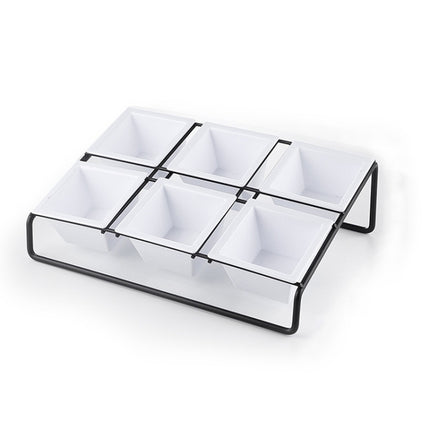 Stainless Steel Bar Plastic Fruit Plate Rack, without Fruit Dish, Grid Number:6 Grids(A Type)-garmade.com