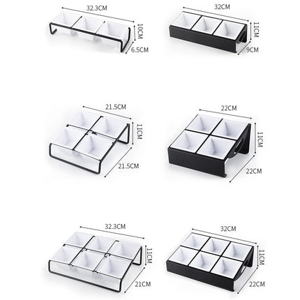 Stainless Steel Bar Plastic Fruit Plate Rack, without Fruit Dish, Grid Number:6 Grids(B Type)-garmade.com