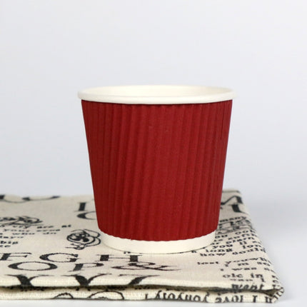 100 PCS 4oz Red Thickened kraft Paper Corrugated Coffee Cup-garmade.com