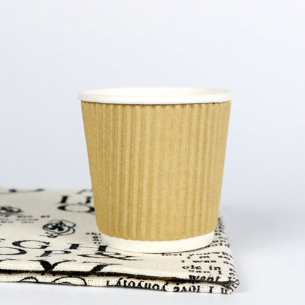 100 PCS 4oz Corrugated Cowhide Thickened kraft Paper Corrugated Coffee Cup-garmade.com