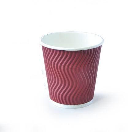 100 PCS 7oz Red Thickened kraft Paper Corrugated Coffee Cup-garmade.com