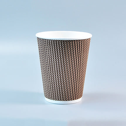 50 PCS 12oz Rose Red Thickened kraft Paper Corrugated Coffee Cup-garmade.com