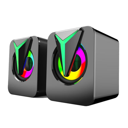 FT-25-1 RGB Colorful Lighting Desktop Computer Speaker(Black)-garmade.com