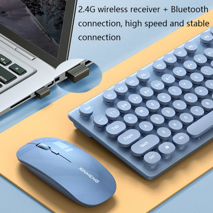XINMENG N520 Rechargeable Wireless Keyboard Mouse Set(Blue)-garmade.com