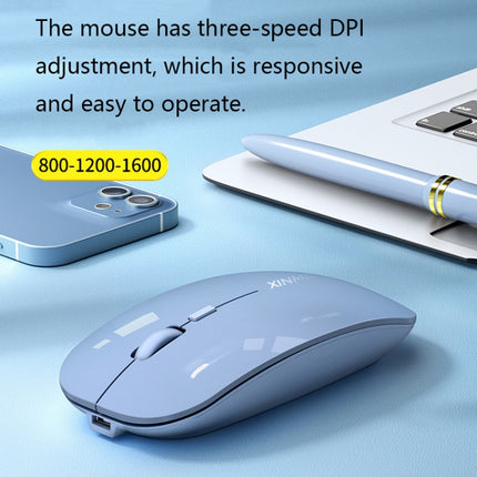 XINMENG N520 Rechargeable Wireless Keyboard Mouse Set(Blue)-garmade.com