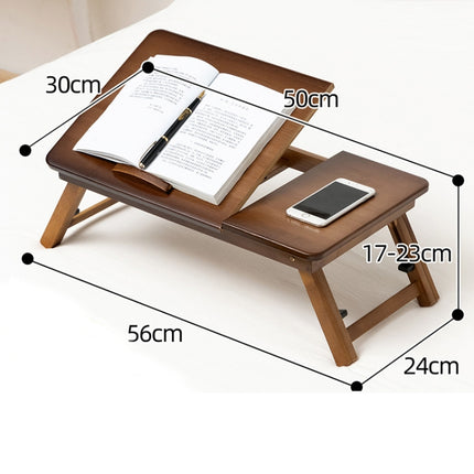 741ZDDNZ Bed Use Folding Height Adjustable Laptop Desk Dormitory Study Desk, Specification: Classic Tea Color 56cm Thick Bamboo-garmade.com