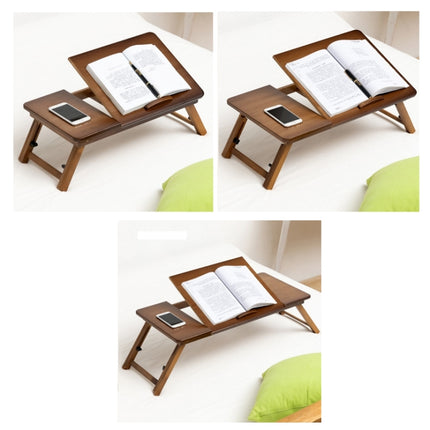 741ZDDNZ Bed Use Folding Height Adjustable Laptop Desk Dormitory Study Desk, Specification: Classic Tea Color 64cm Thick Bamboo-garmade.com