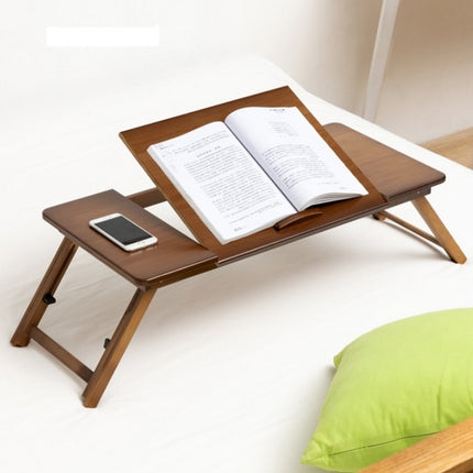 741ZDDNZ Bed Use Folding Height Adjustable Laptop Desk Dormitory Study Desk, Specification: Classic Tea Color 88cm Thick Bamboo-garmade.com