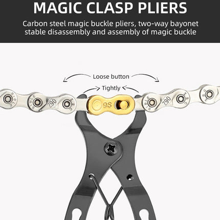 3 PCS Bicycle Mini Chain Fast Release Magic Buckle Pliers Two-Way Bayonet Disassembly Pliers(Black)-garmade.com