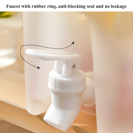 3.5L Household Cold Water Bottle With Faucet Refrigerator Lemon Fruit Teapot Summer Cold Water Bucket Cold Bubble Bottle(White)-garmade.com