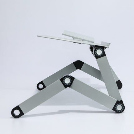 T8 Aluminum Alloy Folding & Lifting Laptop Desk Office Desk Heightening Bracket with Mouse Board (Black)-garmade.com