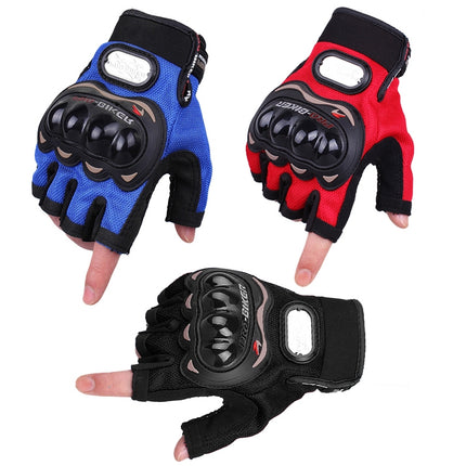 PRO-BIKER PRO01C Outdoor Cycling Glove Motorcycle Anti-Drop Safety Protection Half-Finger Glove, Specification: M(Red)-garmade.com