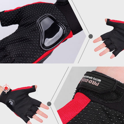 PRO-BIKER PRO01C Outdoor Cycling Glove Motorcycle Anti-Drop Safety Protection Half-Finger Glove, Specification: M(Red)-garmade.com