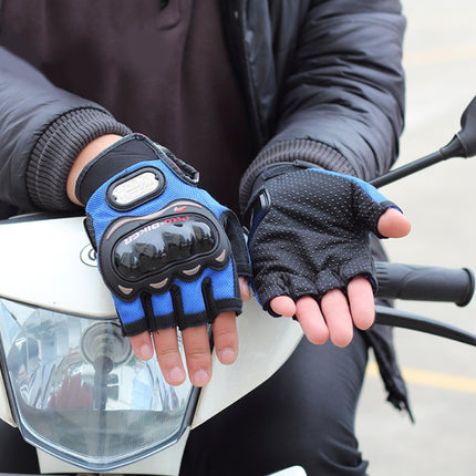 PRO-BIKER PRO01C Outdoor Cycling Glove Motorcycle Anti-Drop Safety Protection Half-Finger Glove, Specification: M(Blue)-garmade.com