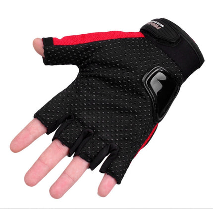 PRO-BIKER PRO01C Outdoor Cycling Glove Motorcycle Anti-Drop Safety Protection Half-Finger Glove, Specification: L(Blue)-garmade.com