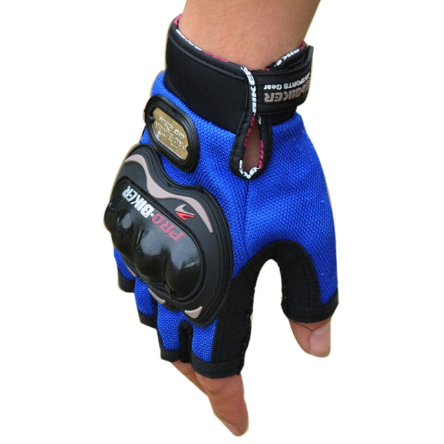 PRO-BIKER PRO01C Outdoor Cycling Glove Motorcycle Anti-Drop Safety Protection Half-Finger Glove, Specification: XL(Blue)-garmade.com